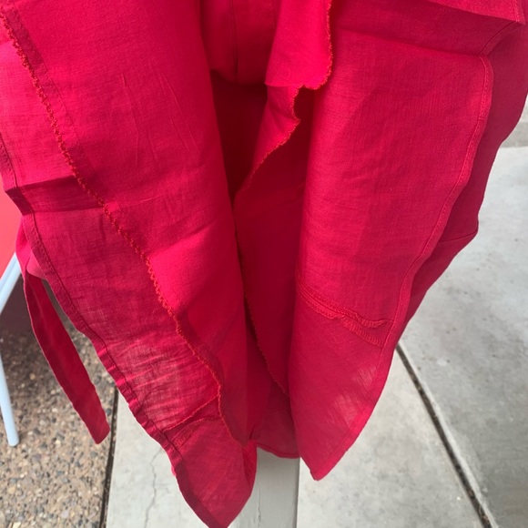 HD in Paris Anthropologie Printemps Linen Shirtdress Size 2 Raspberry color - Picture 5 of 16